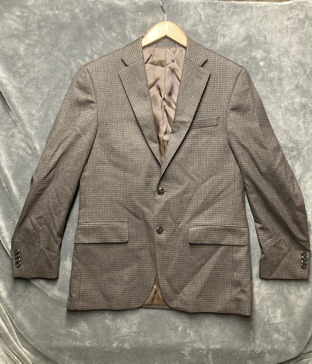 Michael Kors Sport Coat Blazer Mens Brown Houndstooth Two Button 38R Old Money